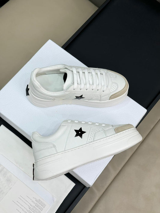 White Calfskin and Suede Calfskin