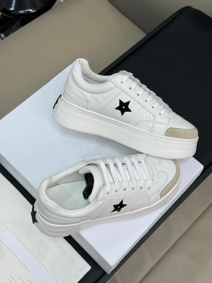 White Calfskin and Suede Calfskin